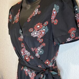 ModCloth Floral Cap Sleeve Wrap Dress Size XS